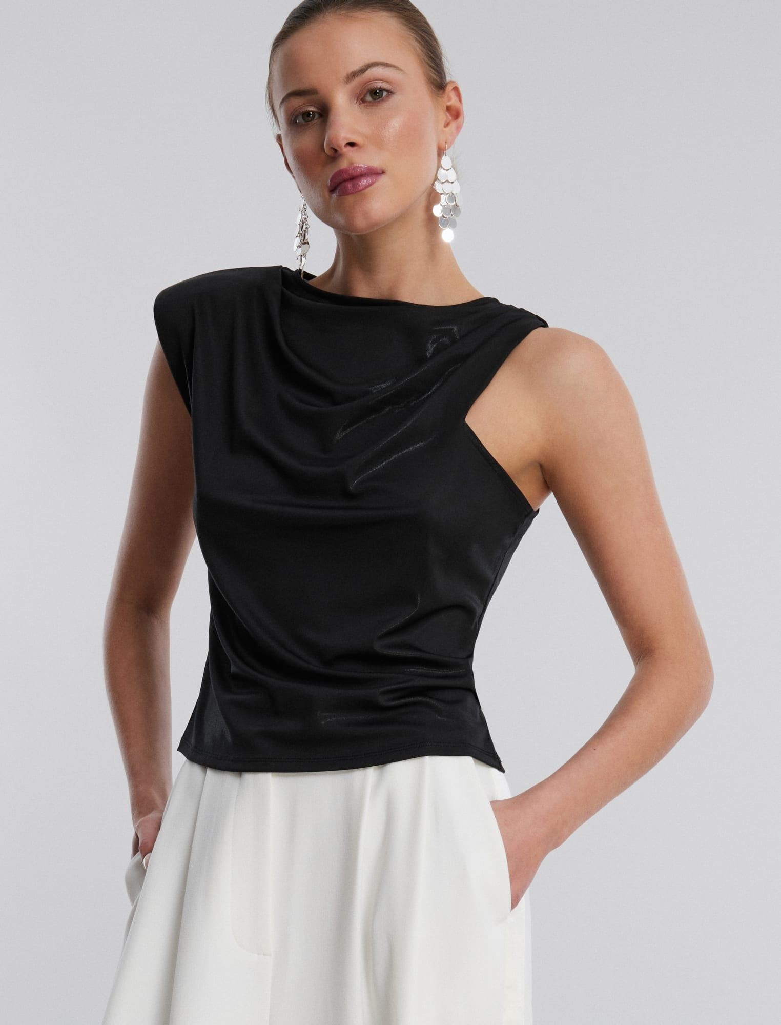 Asymmetrical Cap Sleeve Top sold by BCBGMaxAzria product image thumbnail 3