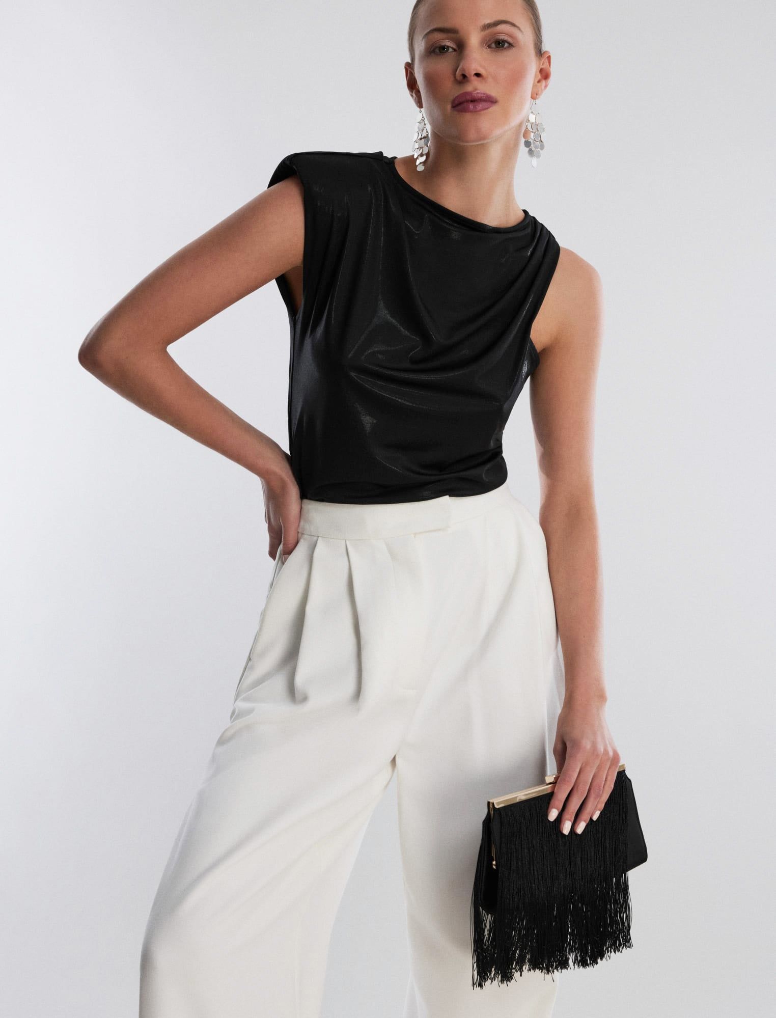 Asymmetrical Cap Sleeve Top sold by BCBGMaxAzria product image thumbnail 2