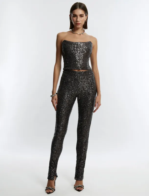 Slit Hem Sequin Pant sold by BCBGMaxAzria