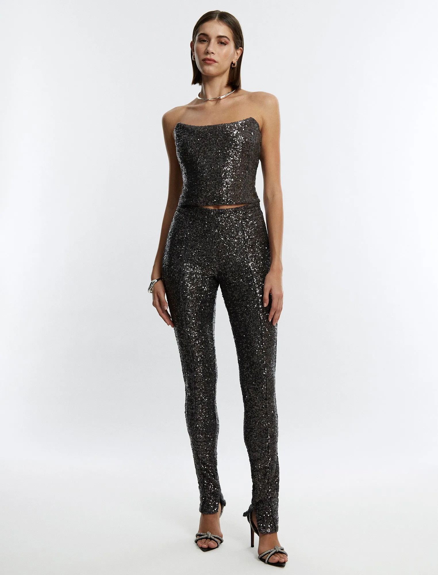 Slit Hem Sequin Pant sold by BCBGMaxAzria product image thumbnail 2