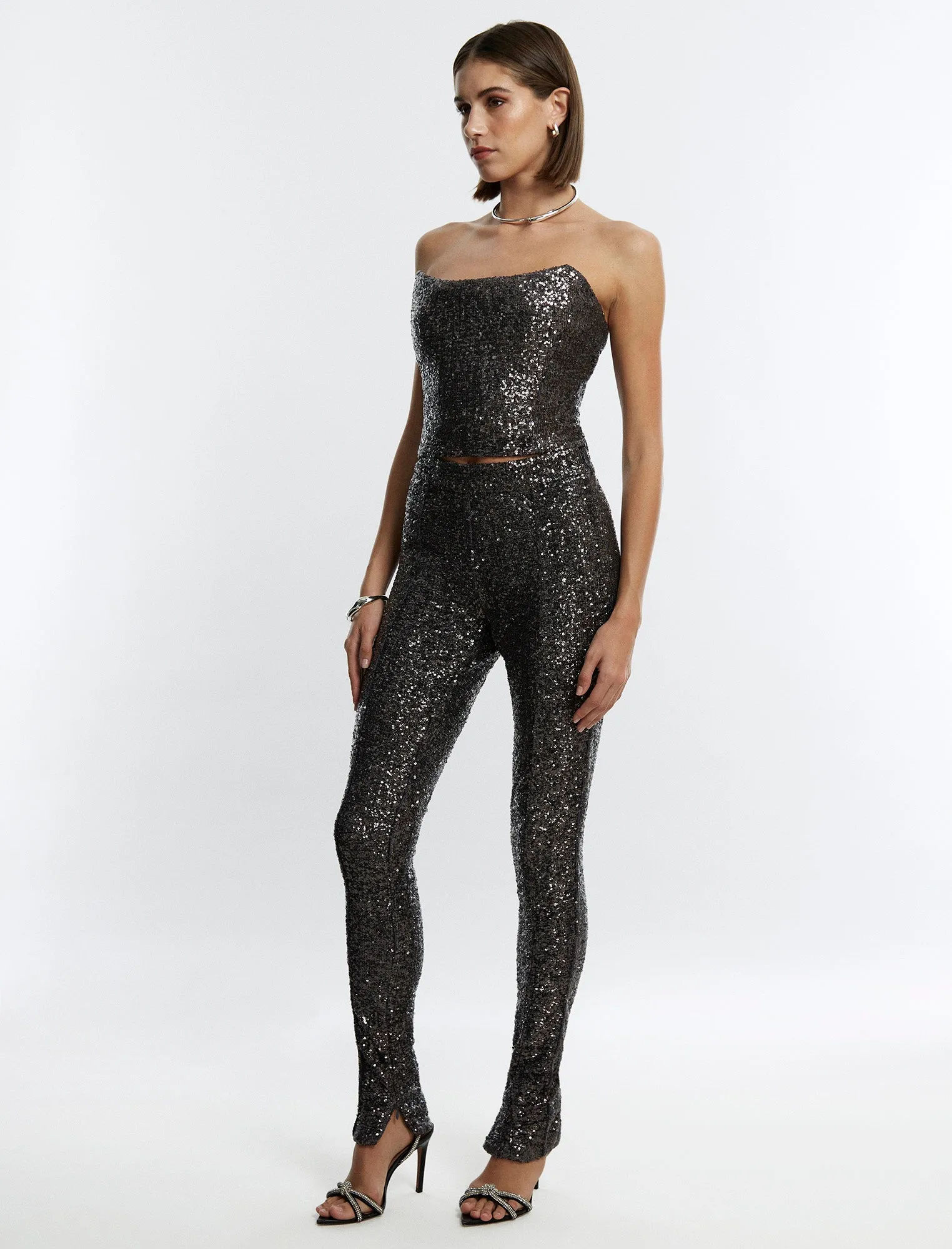 Slit Hem Sequin Pant sold by BCBGMaxAzria product image thumbnail 3