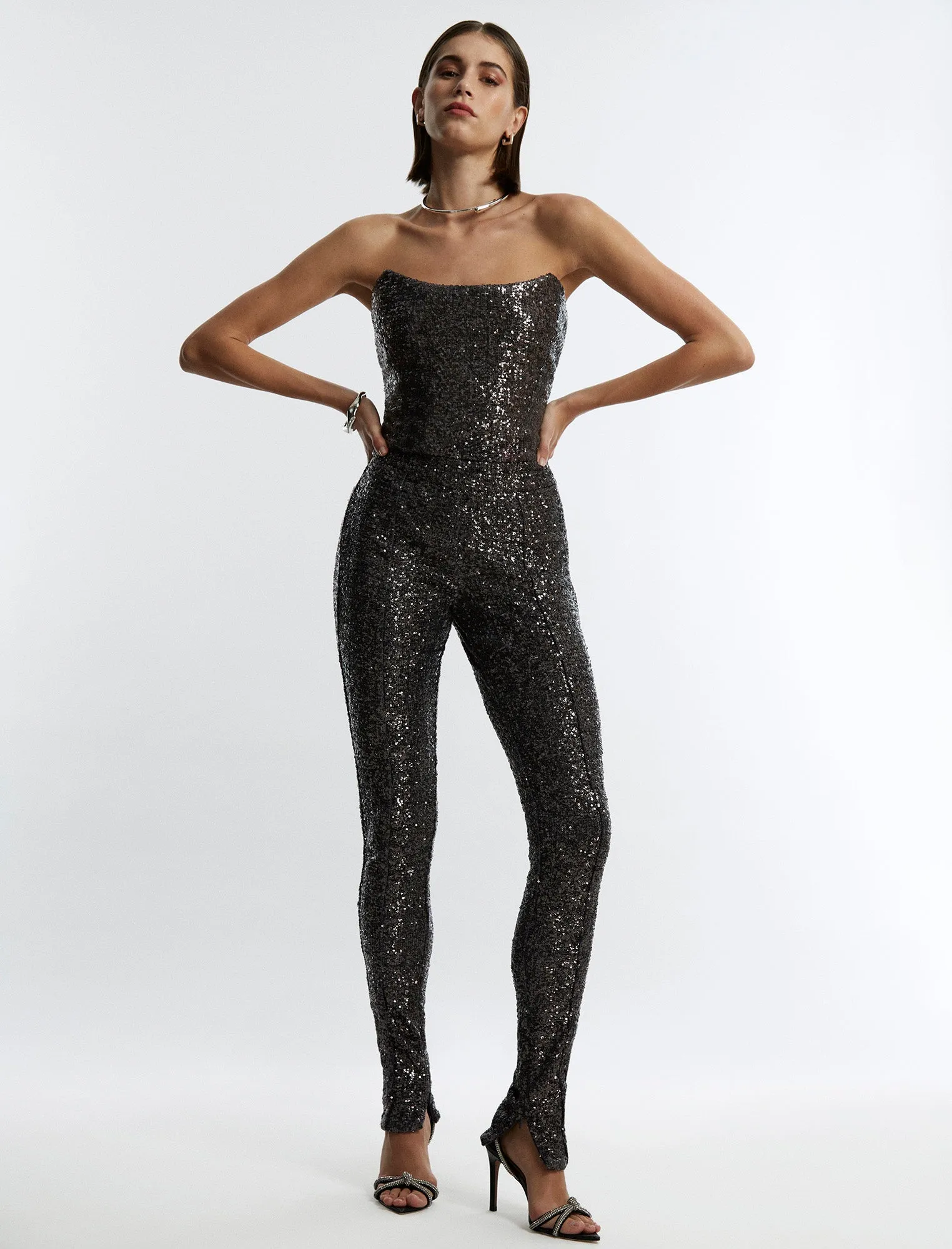 Slit Hem Sequin Pant sold by BCBGMaxAzria product image thumbnail 5