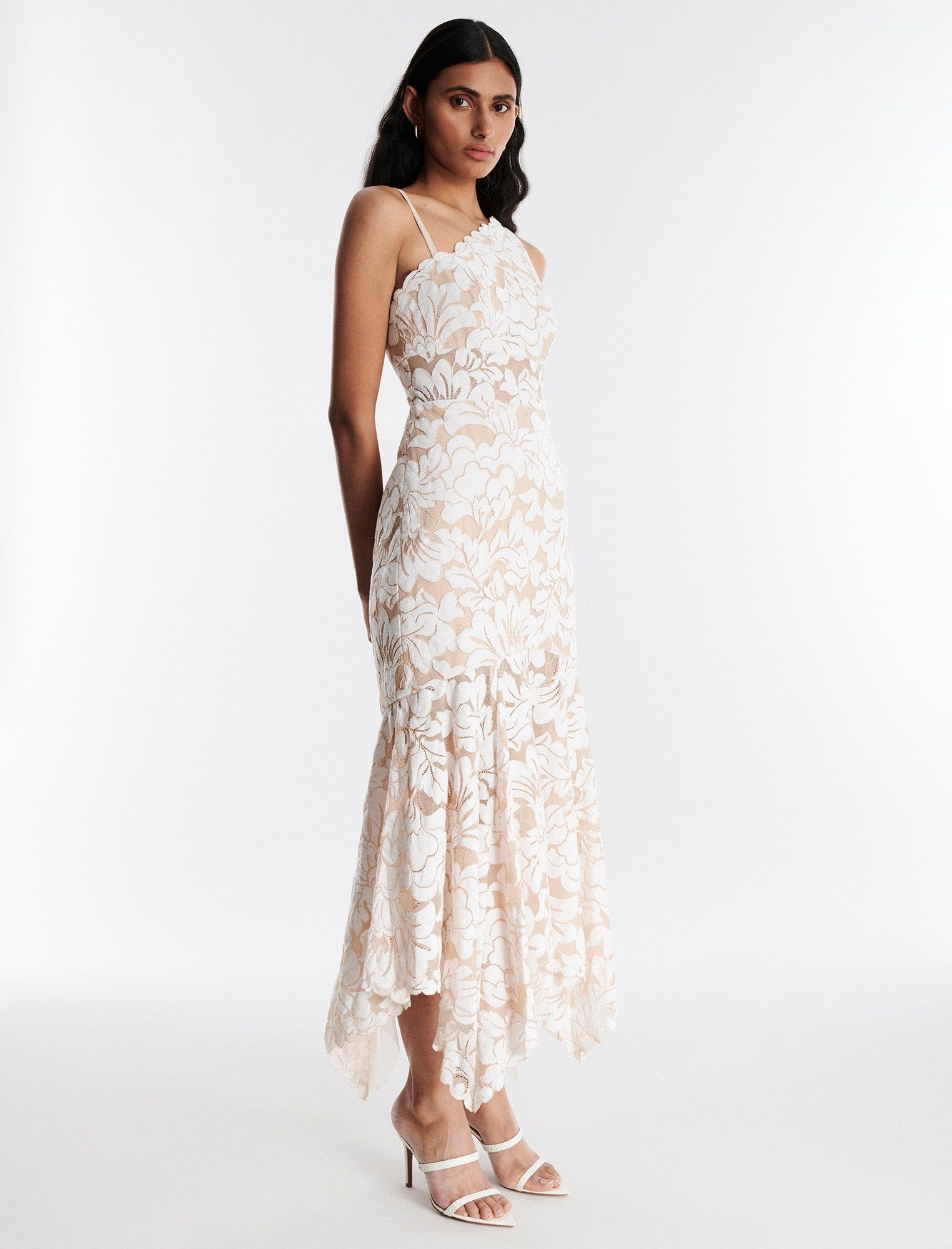 Alabama One Shoulder Lace Ruffle Gown sold by BCBGMaxAzria product image thumbnail 3