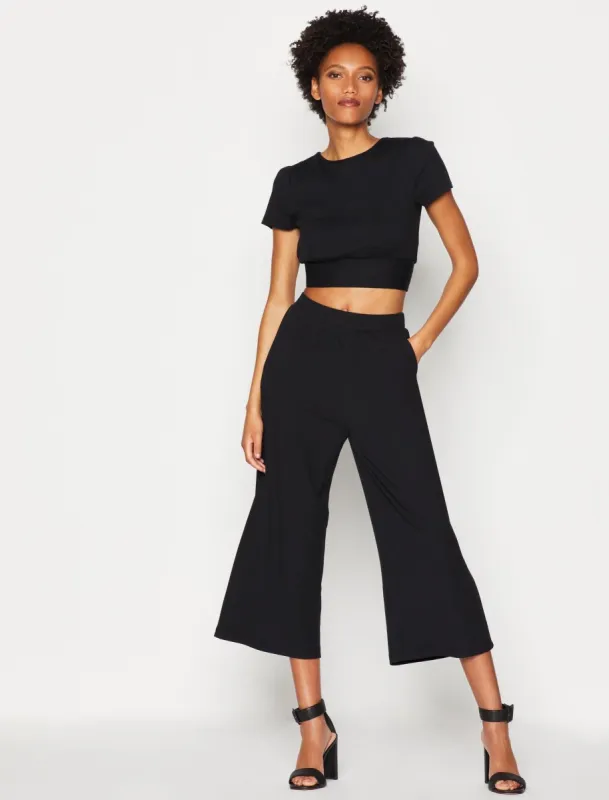 High-Waisted Ribbed Crop Pant made by BCBGMaxAzria