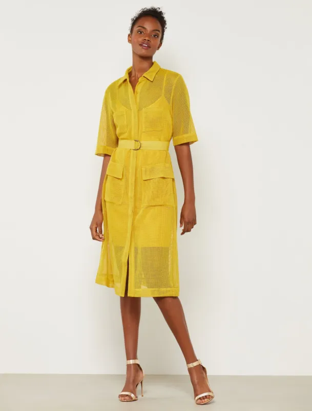Collared Belted Midi Dress sold by BCBGMaxAzria