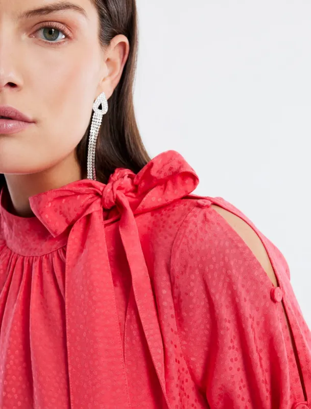 Long Sleeve Neck-Tie Top sold by BCBGMaxAzria