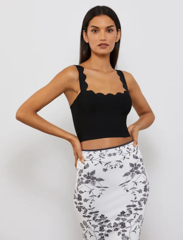 Cropped Scallop-Trim Top sold by BCBGMaxAzria