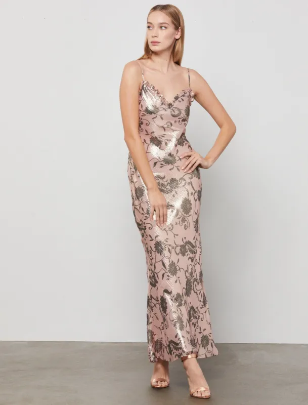 Ruffle-Trim Shimmer Gown sold by BCBGMaxAzria