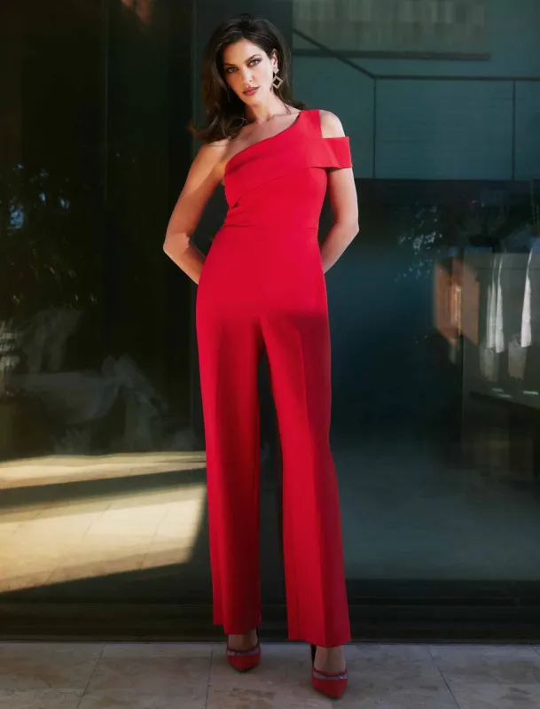 Coraline Cold Shoulder Jumpsuit sold by BCBGMaxAzria