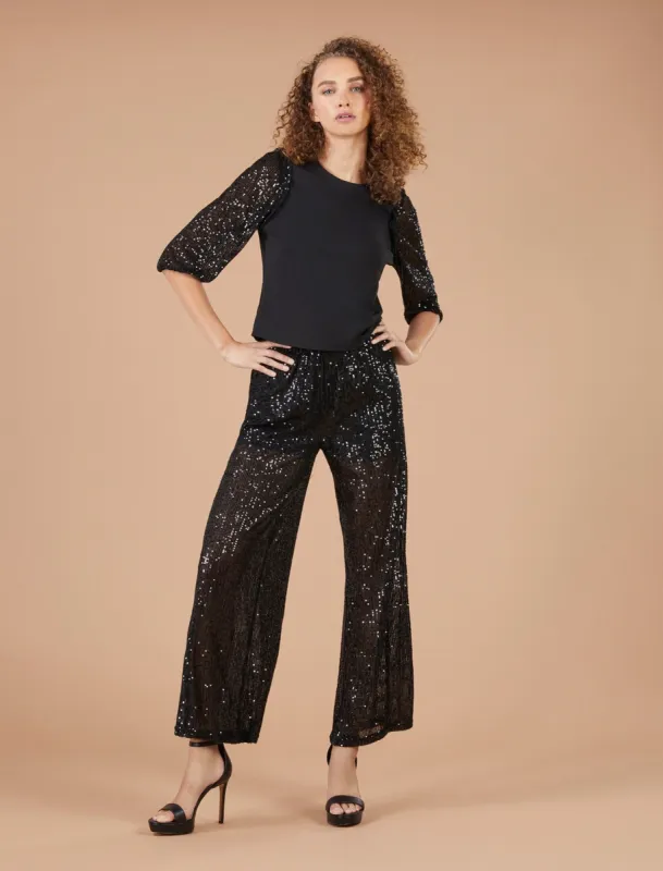 Sequin Wide-Leg Pant made by BCBGMaxAzria