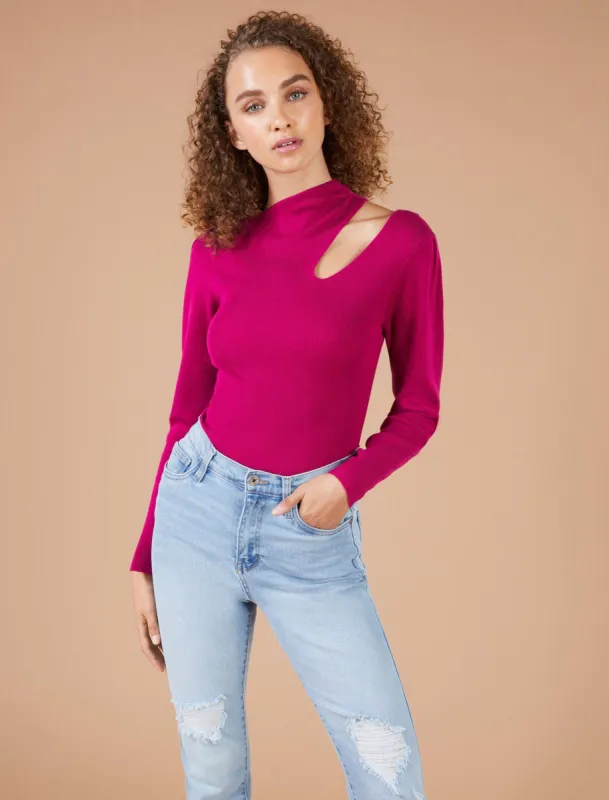Cutout Shoulder Sweater made by BCBGMaxAzria