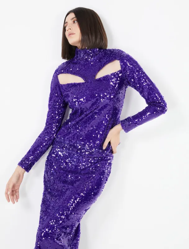 Terza Sequin Turtleneck Top sold by BCBGMaxAzria