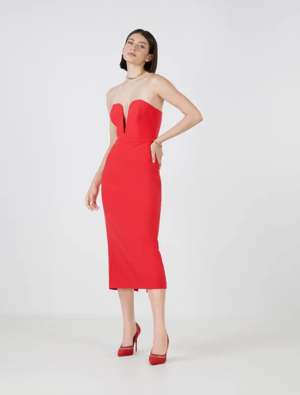 Carlo Strapless Midi Dress sold by BCBGMaxAzria
