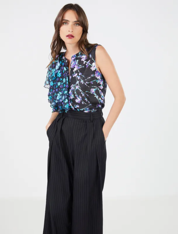 Mathilde Asymmetrical Ruffle Blouse sold by BCBGMaxAzria