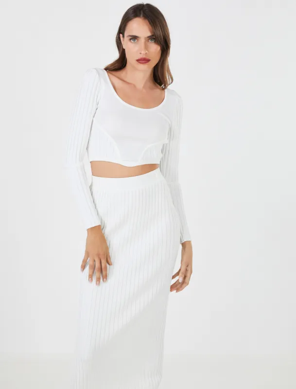 Campana Ribbed Crop Top sold by BCBGMaxAzria