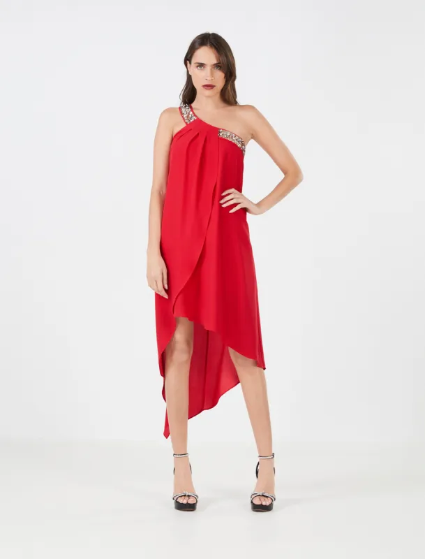Sawyer Beaded One Shoulder Dress sold by BCBGMaxAzria