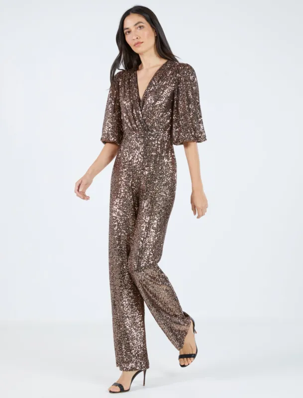Sandrine Sequin Jumpsuit sold by BCBGMaxAzria