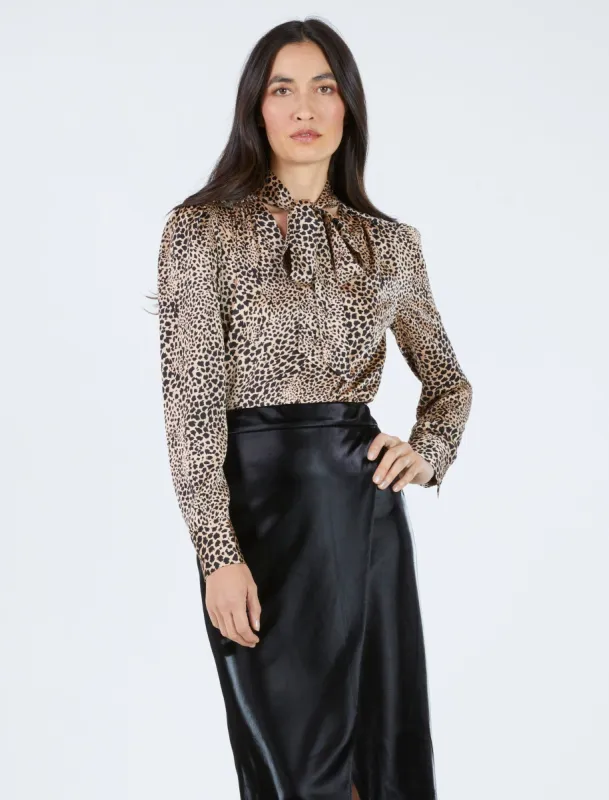Hammered Satin Tie-Front Top sold by BCBGMaxAzria