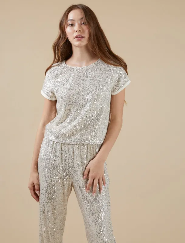 Molikai Sequin Boxy Tee sold by BCBGMaxAzria