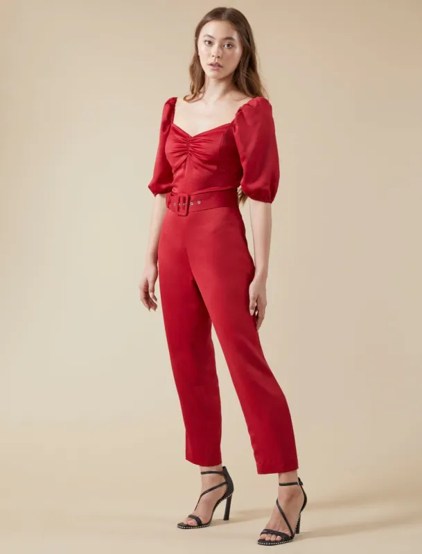 Cassie Puff Sleeve Jumpsuit sold by BCBGMaxAzria