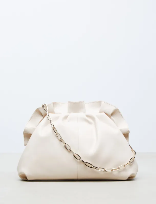Christy Ruffle Clutch sold by BCBGMaxAzria