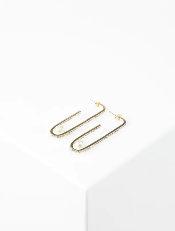 Crystal Pearl Drop Earrings sold by BCBGMaxAzria