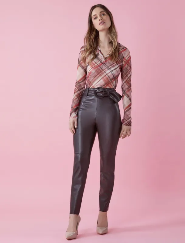 Faux Leather Belted Pant sold by BCBGMaxAzria
