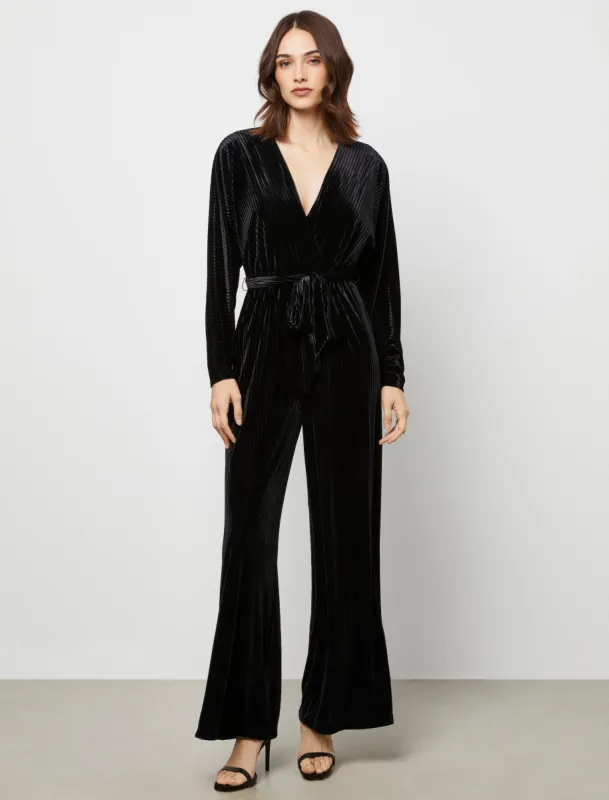 Cora Long Sleeve Velvet Jumpsuit made by BCBGMaxAzria