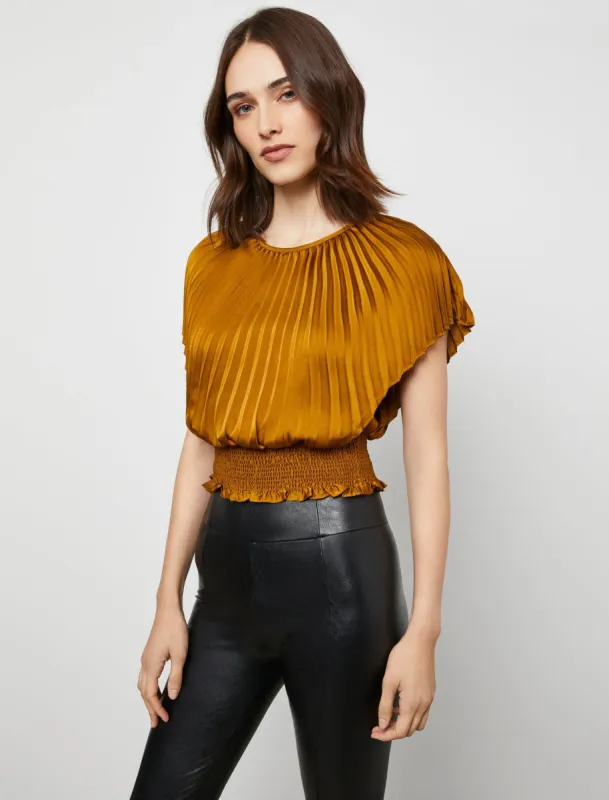 Sunburst Pleated Top sold by BCBGMaxAzria
