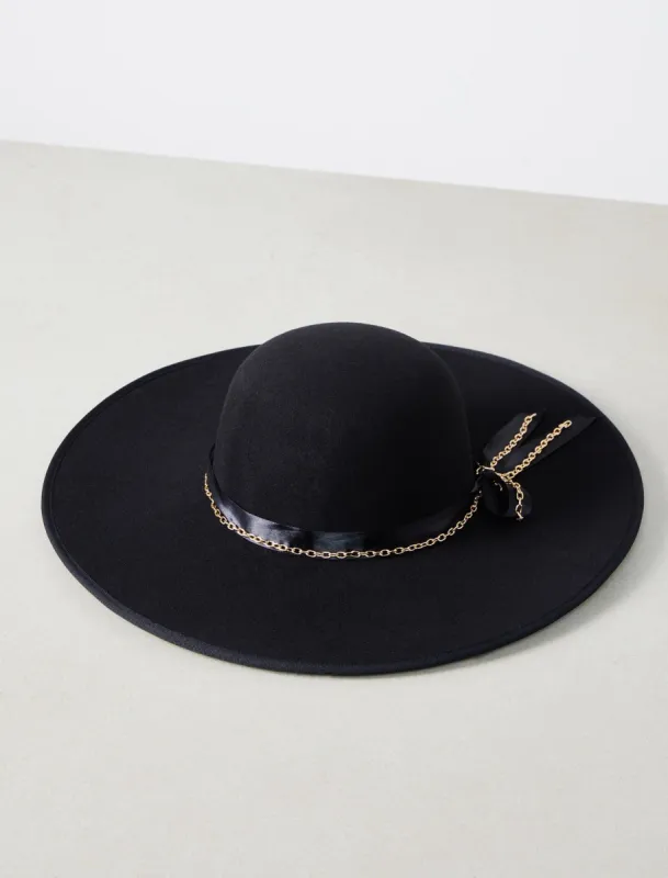 Satin Tied Chain Floppy Hat sold by BCBGMaxAzria