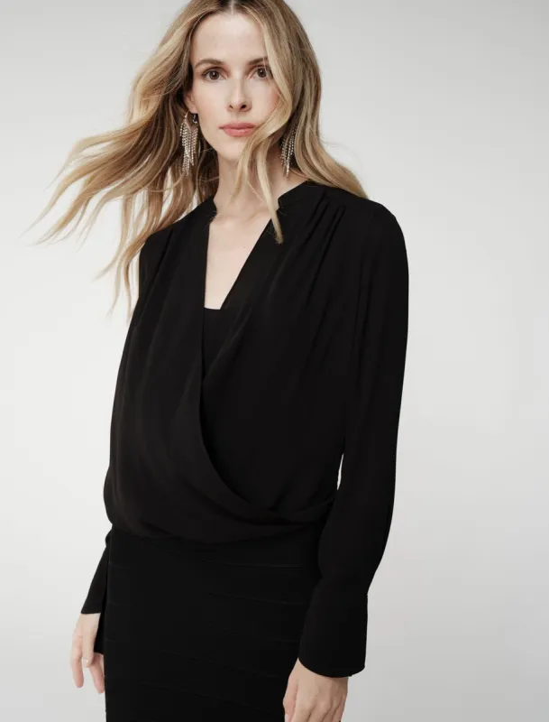 Jaklyn Draped Front Blouse sold by BCBGMaxAzria