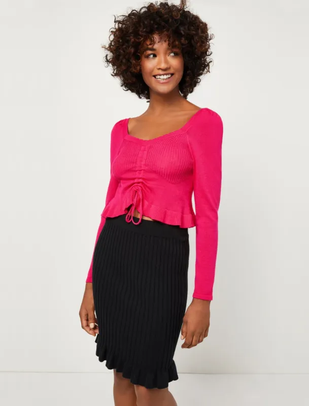 Drawstring Crop Top sold by BCBGMaxAzria