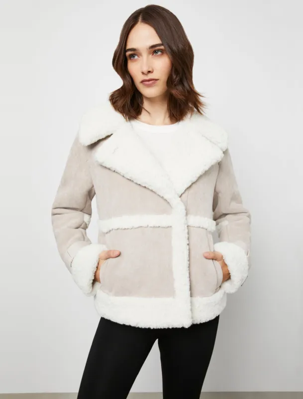 Faux Shearling Moto Jacket sold by BCBGMaxAzria