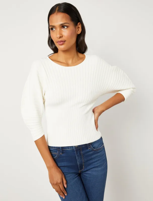 Jade Puff Sleeve Rib Top sold by BCBGMaxAzria