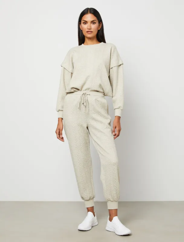 Emmett Cable Knit Jacquard Jogger sold by BCBGMaxAzria