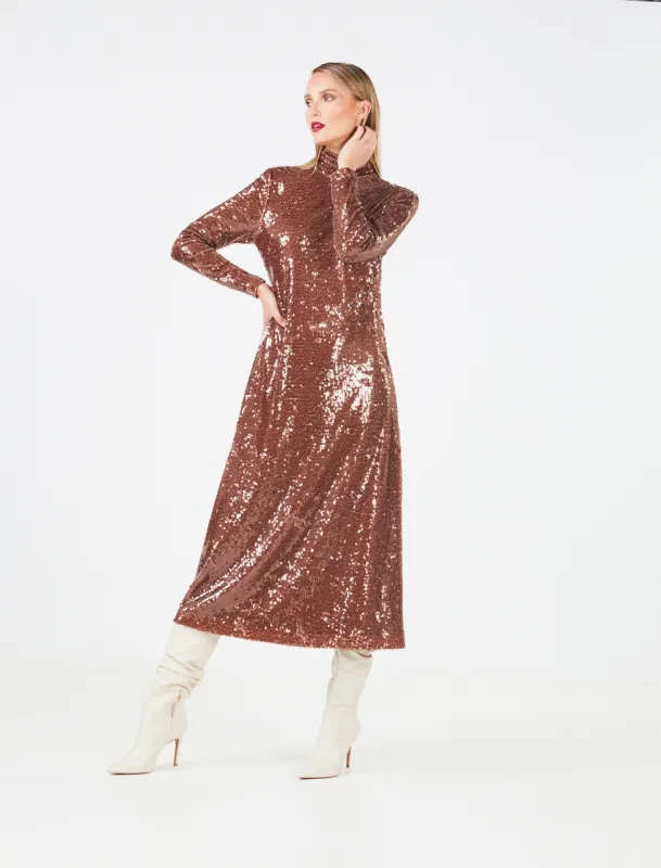 Donatella Sequin Turtleneck Dress sold by BCBGMaxAzria