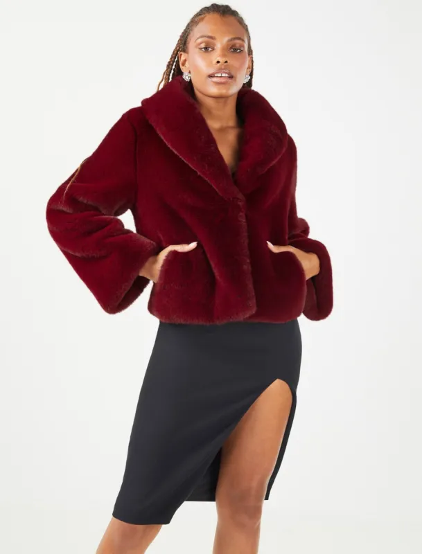 Shawl Collar Faux Fur Jacket sold by BCBGMaxAzria