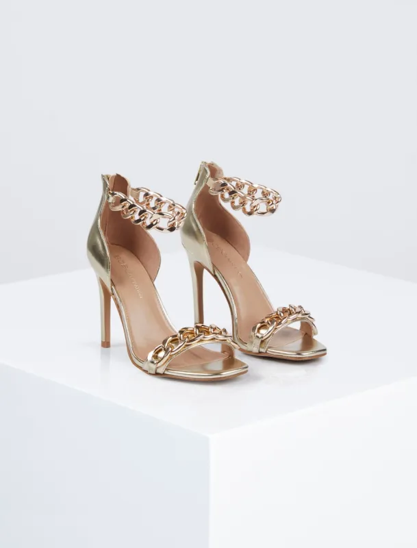 Isinna Chain Sandal Heel sold by BCBGMaxAzria