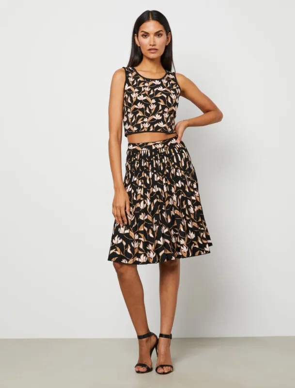 Karena Pleated Jacquard Knit Skirt sold by BCBGMaxAzria