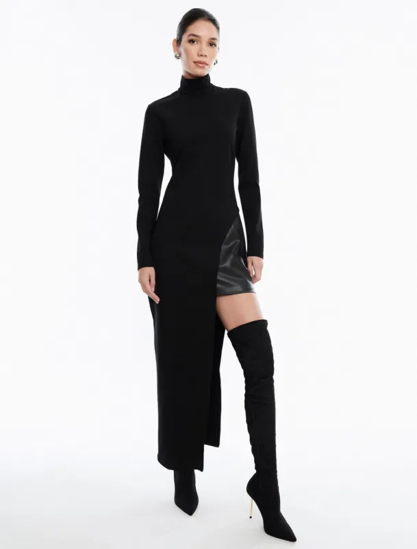 Harlem Ponte Faux Leather Turtleneck Dress sold by BCBGMaxAzria
