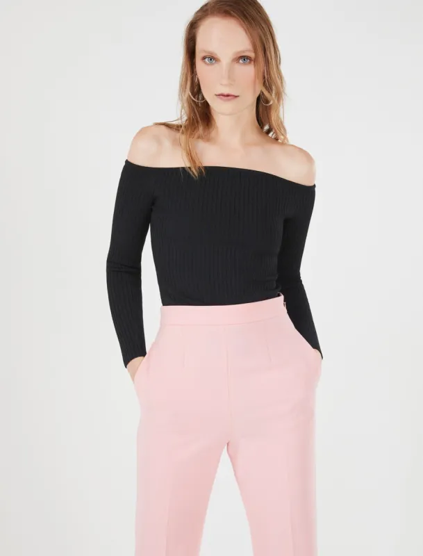 Ribbed Off-the-Shoulder Top sold by BCBGMaxAzria