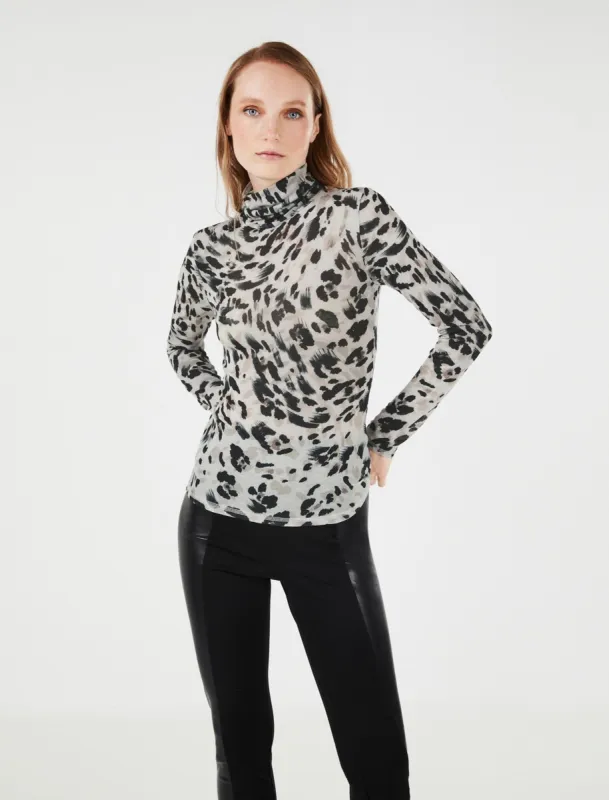 Printed Turtleneck Top sold by BCBGMaxAzria
