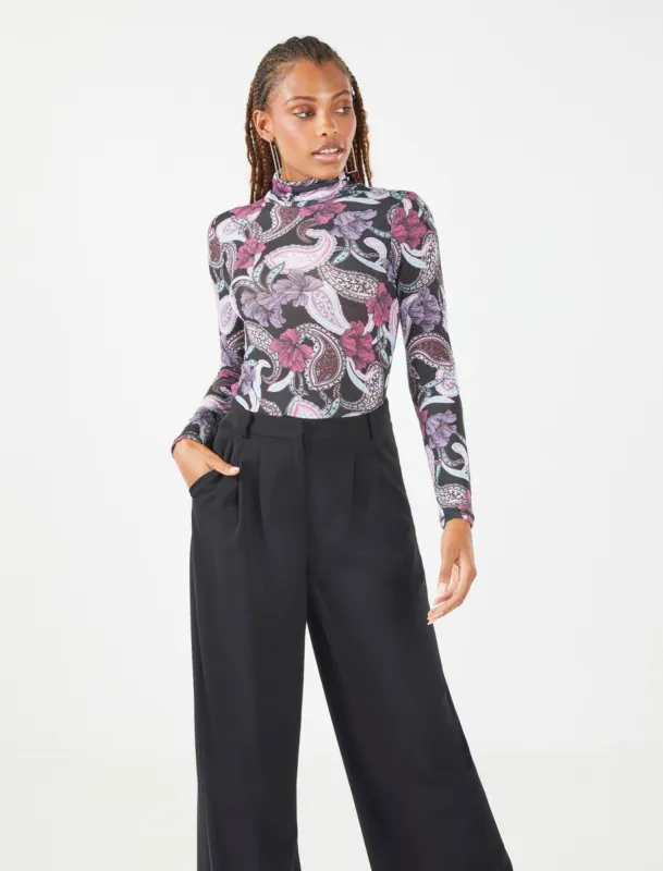 Printed Turtleneck Top sold by BCBGMaxAzria