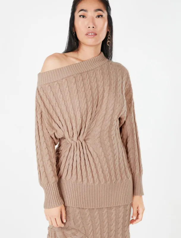 Beatrice Gathered Off-the-Shoulder Sweater sold by BCBGMaxAzria