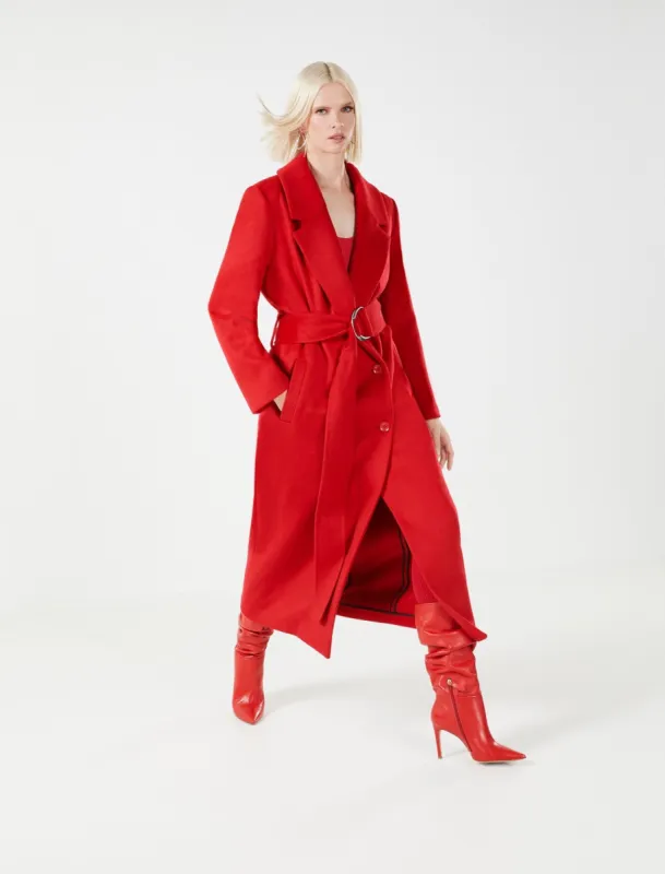 Oversized Double-Breasted Maxi Coat sold by BCBGMaxAzria