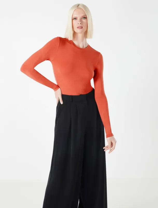 Long Sleeve Fitted Layering Top sold by BCBGMaxAzria