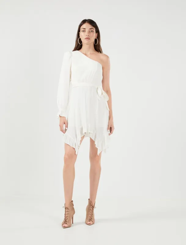 Joanne One Shoulder Evening Mini Dress sold by BCBGMaxAzria