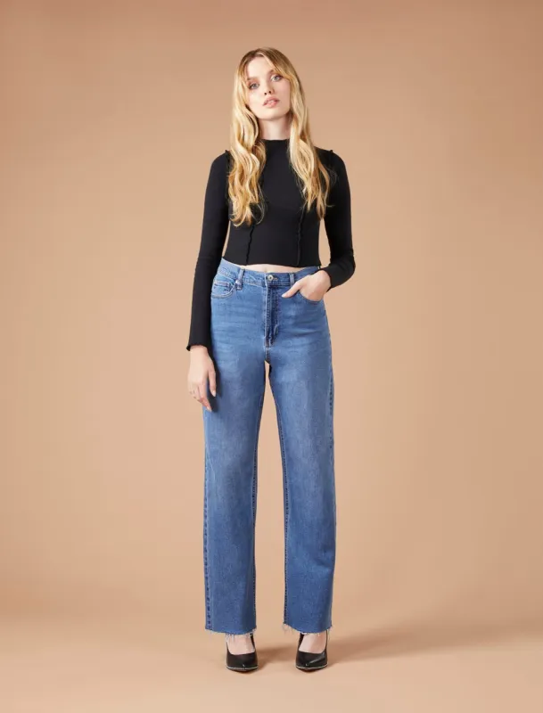 Ultra High-Rise Wide-Leg Jean sold by BCBGMaxAzria