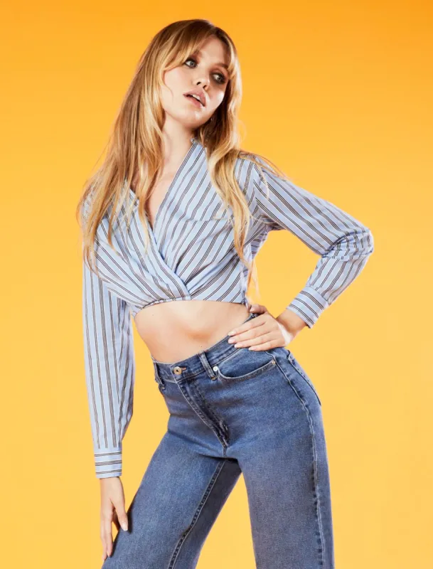 Long Sleeve Surplice Top sold by BCBGMaxAzria