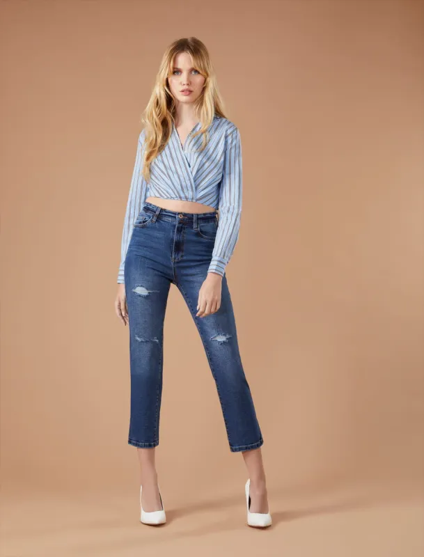 High-Rise Vintage Crop Skinny Jean sold by BCBGMaxAzria